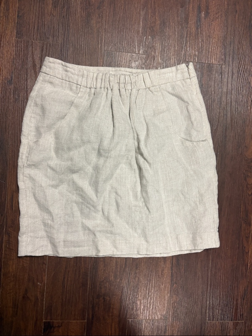 Loft Light Neutral Linen Mini Skirt Size 2